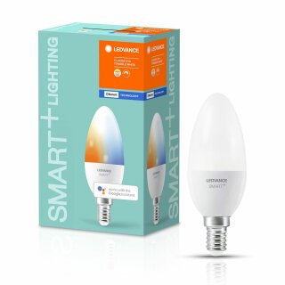 Ledvance LED Smart+ Kerze 4,9W = 40W E14 matt 470lm Tunable White CCT 2700K-6500K Dimmbar App Google Alexa Bluetooth