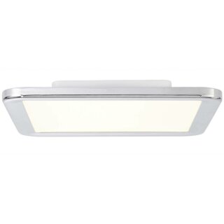 Brilliant LED Deckenleuchte Aufbaupanel 30x30cm Neptun chrom IP65 23W 2100lm warmweiß 3000K EasyDim