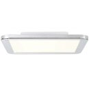 Brilliant LED Deckenleuchte Aufbaupanel 30x30cm Neptun chrom IP65 23W 2100lm warmweiß 3000K EasyDim