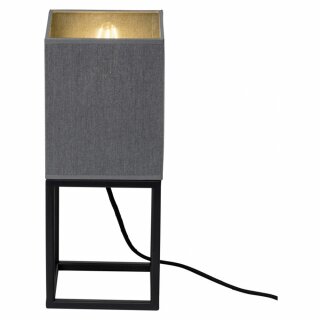 Brilliant Tischleuchte Avenue Grau Textil eckig max. 30W E27 ohne Leuchtmittel mit Schalter