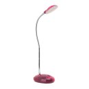 Brilliant LED Tischleuchte Timmi Transparent/Rosa 1,5W 140lm Tageslicht 6500K kaltweiß mit Flexgelenk & Schalter