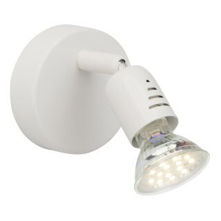 Brilliant LED Wandleuchte Spot Loona Weiß 3W GU10 300lm warmweiß 3000K schwenkbar