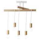Brilliant Pendelleuchte Bolight Holz hell/Weiß max. 5 x 40W E27 ohne Leuchtmittel kürzbar schwenkbar