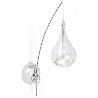 Brilliant Halogen Wandleuchte Maira Chrom 20W G4 12V 300lm warmweiß 2800K mit Glaskügelchen