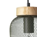 Brilliant Pendelleuchte Giada Holz Grün Ø 6cm max. 40W E27 ohne Leuchtmittel kürzbar