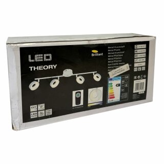 Brilliant LED Deckenleuchte Theory Weiß 8cm 4 x 4W 1400lm CCT 2700K - 5000K dimmbar mit Fernbedienung