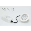 Malmbergs LED Einbauleuchte Downlight MD-13 Weiß IP44 5W 255lm Warmweiß 2700K schwenkbar dimmbar