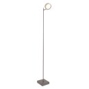 Näve LED Stehleuchte Triberg Silber/Braun 129cm 8,5W 520lm warmweiß 3000K Schwenkbar & Dimmbar