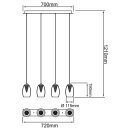 Brilliant LED Pendelleuchte Metropolis Chrom/Rauchglas 4 x 5W 2000lm warmweiß 3000K kürzbar EasyDim