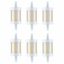 6 x Paulmann LED Leuchtmittel Stabform 78mm 9W = 69W R7s 950lm warmweiß 2700K DIMMBAR