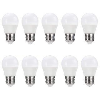 10 x XQ-Lite LED Leuchtmittel P45 Tropfen 5,5W = 40W E27 matt 470lm warmweiß 2700K