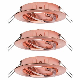 3 x Paulmann Einbauleuchte Nova Rosegold max. 35W ohne Leuchtmittel schwenkbar