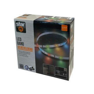 StarQ LED Band 3m Strip IP20 5,5W RGB multicolour selbstklebend Netzteil Schalter