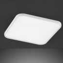 Wofi LED Deckenleuchte Aufbaupanel Gala Weiß 62x62cm 43W 4100lm CCT 2700K-5500K Dimmbar mit Fernbedienung