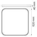 Wofi LED Deckenleuchte Aufbaupanel Gala Weiß 62x62cm 43W 4100lm CCT 2700K-5500K Dimmbar mit Fernbedienung