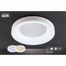 Wofi LED Deckenleuchte Cameron rund Ø45cm Weiß 27W 2300lm CCT 2800K-5500K dimmbar mit Fernbedienung