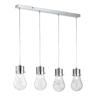 Action Pendelleuchte Futura Chrom 4 x Glühlampe mit Drahtgeflecht max. 40W E14 ohne Leuchtmittel kürzbar