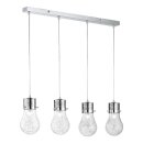 Action Pendelleuchte Futura Chrom 4 x Glühlampe mit Drahtgeflecht max. 40W E14 ohne Leuchtmittel kürzbar