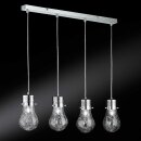 Action Pendelleuchte Futura Chrom 4 x Glühlampe mit Drahtgeflecht max. 40W E14 ohne Leuchtmittel kürzbar