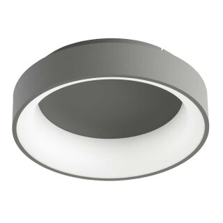 Wofi LED Wand- & Deckenleuchte Shay rund Ø39cm Dunkelgrau 16W 1600lm warmweiß 3000K Backlight 3-Stufen dimmbar