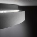 Wofi LED Wand- & Deckenleuchte Shay rund Ø39cm Dunkelgrau 16W 1600lm warmweiß 3000K Backlight 3-Stufen dimmbar