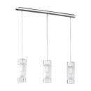 Wofi Pendelleuchte Max 70cm Nickel matt Glas satiniert max. 3 x 40W E14 ohne Leuchtmittel kürzbar