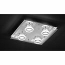 Action LED Deckenleuchte Moody eckig 30x30cm Chrom & Glas 4 x 5W 1600lm warmweiß 3000K