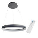 Wofi LED Smart WiZ Pendelleuchte Clint Ø60cm Schwarz 33W 2300lm RGBW CCT 2800K-6500K dimmbar Fernbedienung App