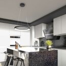 Wofi LED Smart WiZ Pendelleuchte Clint Ø60cm Schwarz 33W 2300lm RGBW CCT 2800K-6500K dimmbar Fernbedienung App