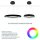 Wofi LED Smart WiZ Pendelleuchte Clint Ø60cm Schwarz 33W 2300lm RGBW CCT 2800K-6500K dimmbar Fernbedienung App
