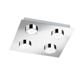 Action LED Deckenleuchte Veneta Chrom eckig 25x25cm 4 x 3W 840lm warmweiß 3000K