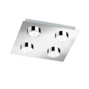 Action LED Deckenleuchte Veneta Chrom eckig 25x25cm 4 x 3W 840lm warmweiß 3000K