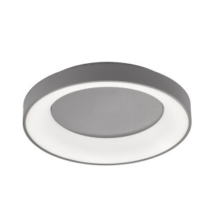 Wofi LED Wand- & Deckenleuchte Shay rund Ø59cm Dunkelgrau 37W 3600lm warmweiß 3000K Backlight 3-Stufen dimmbar