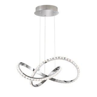 Wofi LED Pendelleuchte Prisma Chrom Ø55cm 25W 2300lm warmweiß 3000K 3-Stufen dimmbar