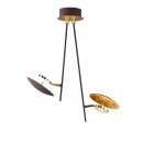 Wofi LED Deckenleuchte Salem Antik Braun Gold 2 x 4,5W 800lm warmweiß 3000K indirektes Licht verstellbar