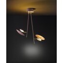 Wofi LED Deckenleuchte Salem Antik Braun Gold 2 x 4,5W 800lm warmweiß 3000K indirektes Licht verstellbar