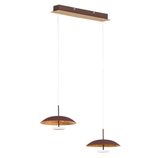 Wofi LED Pendelleuchte Pierre Braun Gold 2 x 4,5W 800lm warmweiß 3000K kürzbar