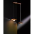Wofi LED Pendelleuchte Pierre Braun Gold 2 x 4,5W 800lm warmweiß 3000K kürzbar