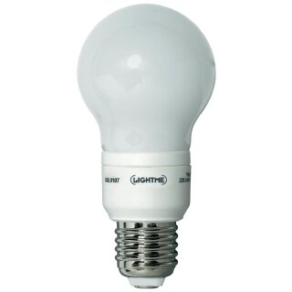 LightMe Energiesparlampe Birnenform 7W = 35W E27 matt 350lm warmweiß 2700K