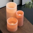 3er Set Pauleen LED Echtwachskerzen Shine like a candle Apricot Warmweiß Flackernd Flamme Batterie