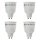 4 x Edi Light Energiesparlampe Leuchtmittel Reflektorform 9W = 45W GU10 180lm warmweiß 2700K