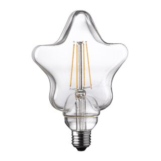 Wofi LED Filament Leuchtmittel S125 Stern-Form 4W E27 klar 300lm extra warmweiß 1800K