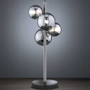 Wofi LED Tischleuchte Villa Rauchglas Schwarz Chrom 4 x 2,7W G9 1200lm warmweiß 3000K mit Schalter