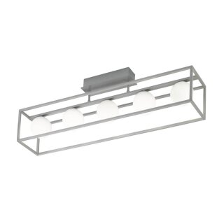 Wofi LED Deckenleuchte Aurelia Nickel matt 87cm 5-flammig 5 x 3,5W G9 1920lm warmweiß 3000K