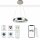 Wofi LED Smart WiZ Pendelleuchte Clint Ø40cm Nickel matt 24W 1750lm RGBW CCT 2800K-6400K dimmbar Fernbedienung App