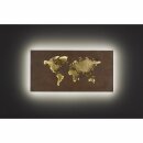 Wofi LED Wandleuchte Linda 60x30cm Braun antik Gold Weltkarte 26W 1700lm warmweiß 3000K