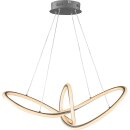 Wofi LED Pendelleuchte Madison Ø80cm Dunkelgrau 55W 3500lm CCT Warmweiß - Kaltweiß dimmbar mit Fernbedienung