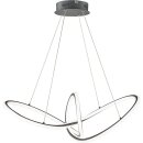 Wofi LED Pendelleuchte Madison Ø80cm Dunkelgrau 55W 3500lm CCT Warmweiß - Kaltweiß dimmbar mit Fernbedienung