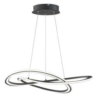 Wofi LED Pendelleuchte Ohio Schwarz Ø71,5cm 45W 4100lm warmweiß 3000K 3-Stufen dimmbar kürzbar