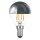 Majestic LED Filament Leuchtmittel Tropfen 5W = 40W E14 Kopfspiegel silber 470lm warmweiß 2700K